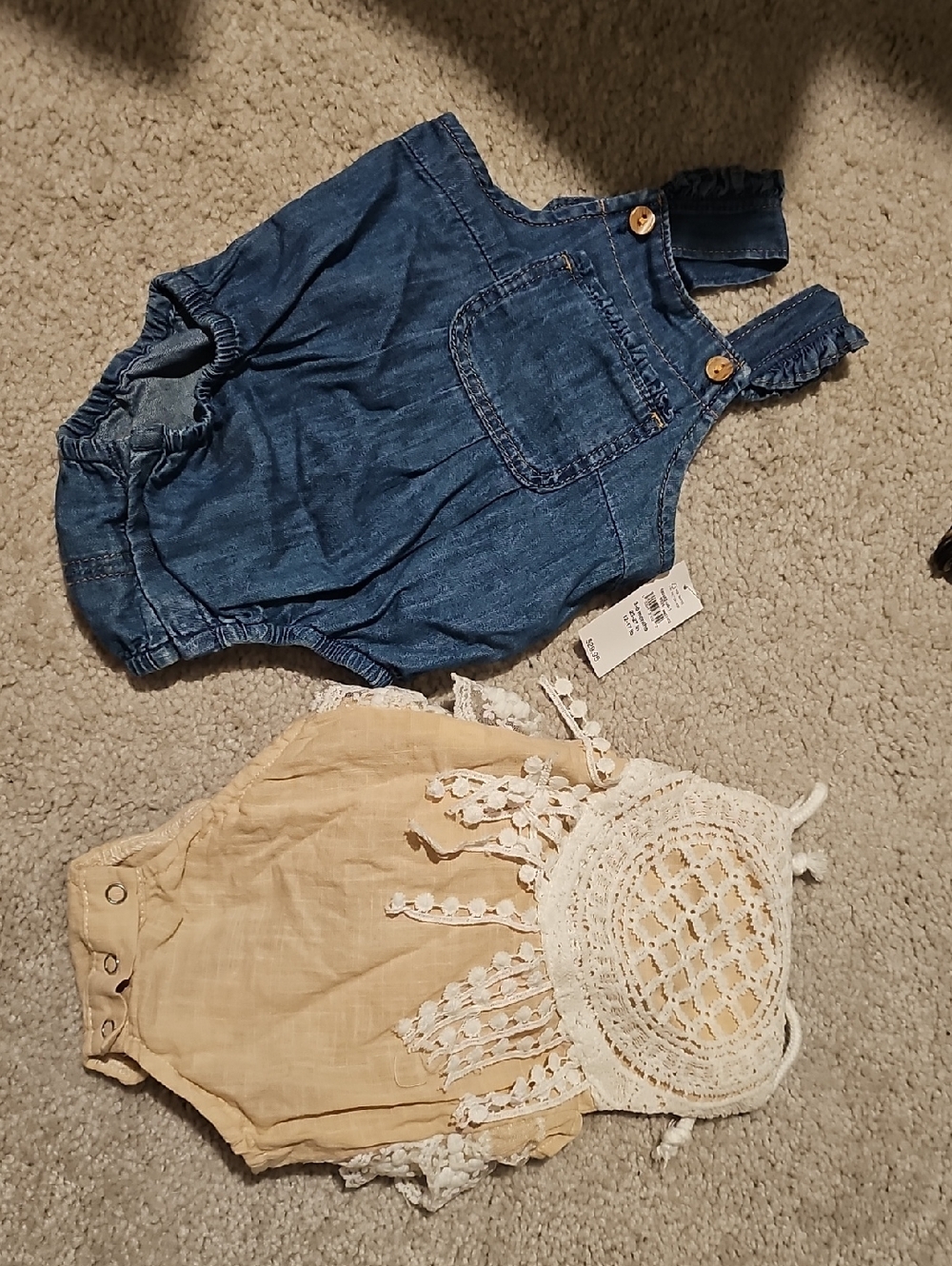 GAP Denim Blue Baby Overall Romper